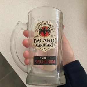 Bacardi Oakheart Rum Heavy Drinking Mug Glass